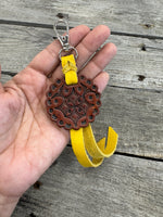 Western Concho Leather Bag Charm