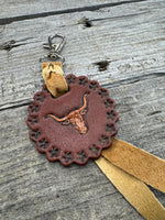 Western Concho Leather Bag Charm