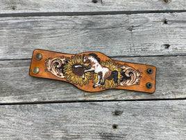 Painted Wild Pony Leather Cuff Bracelet