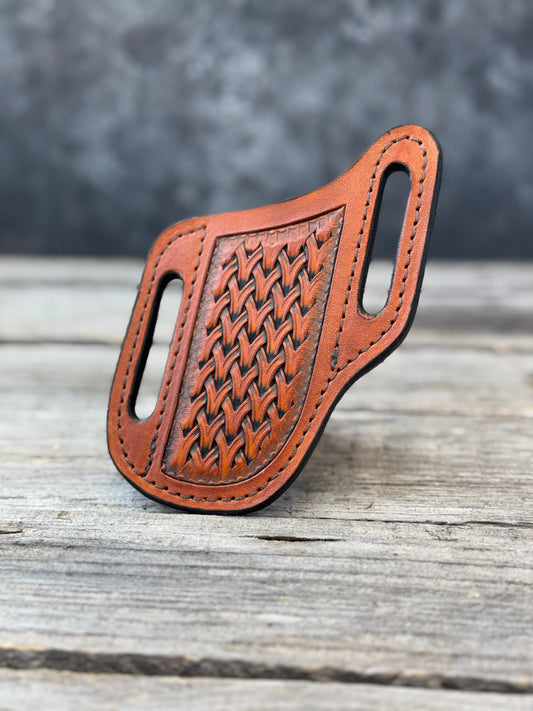Woven Basketweave Leather Knife Sheath