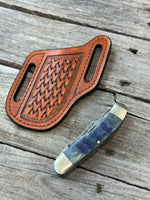 Woven Basketweave Leather Knife Sheath