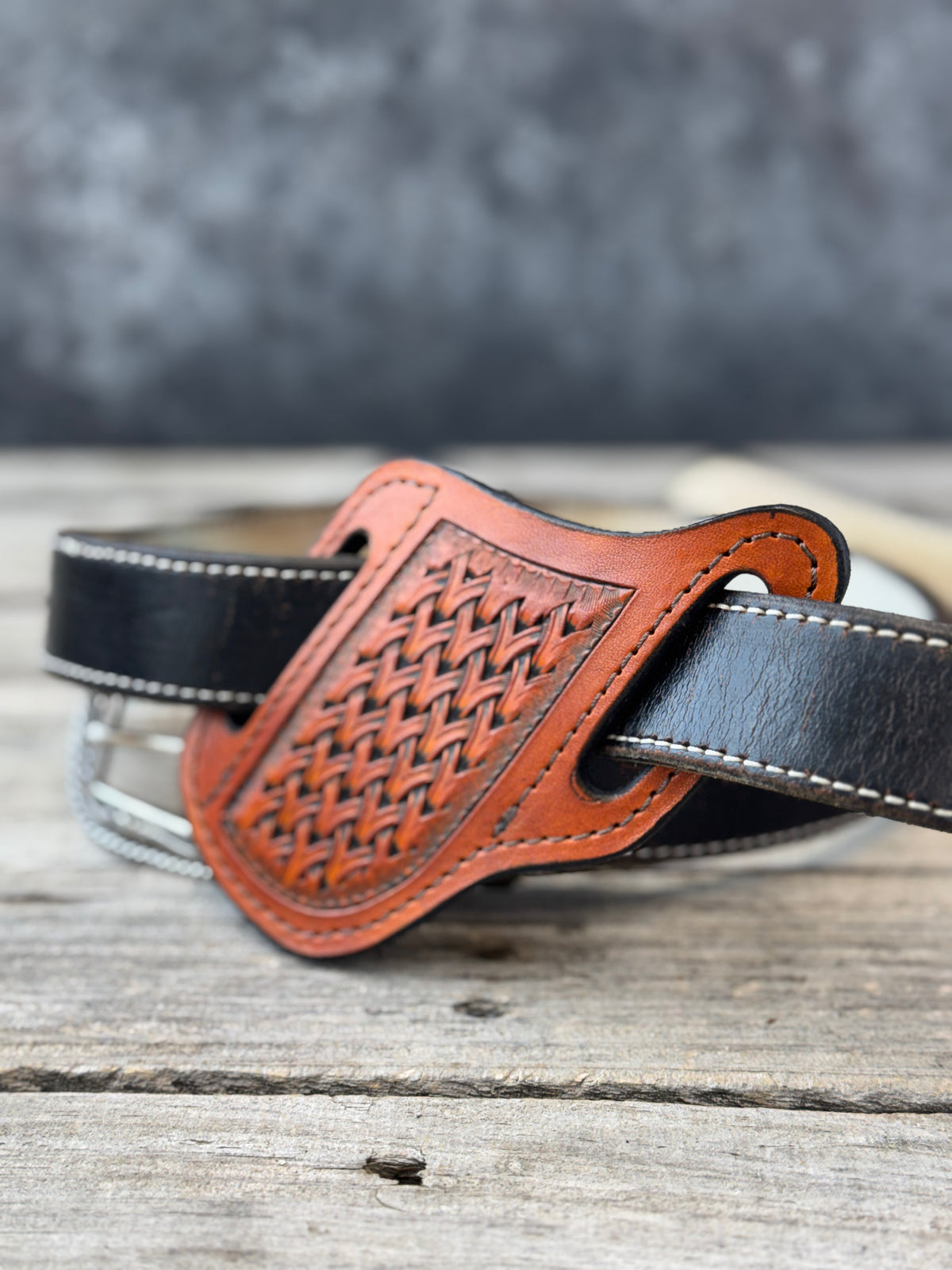 Woven Basketweave Leather Knife Sheath