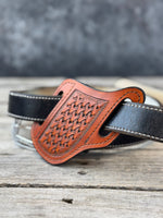 Woven Basketweave Leather Knife Sheath