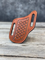 Woven Basketweave Leather Knife Sheath