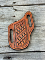 Woven Basketweave Leather Knife Sheath