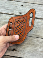 Woven Basketweave Leather Knife Sheath