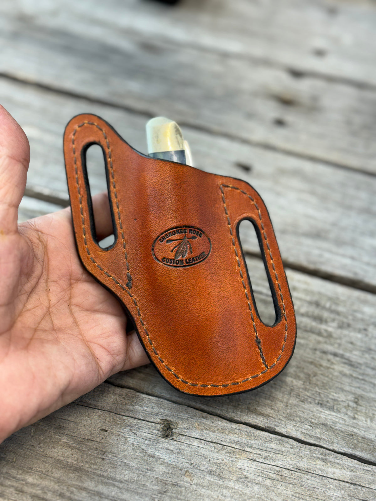 Woven Basketweave Leather Knife Sheath