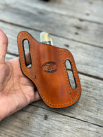 Woven Basketweave Leather Knife Sheath