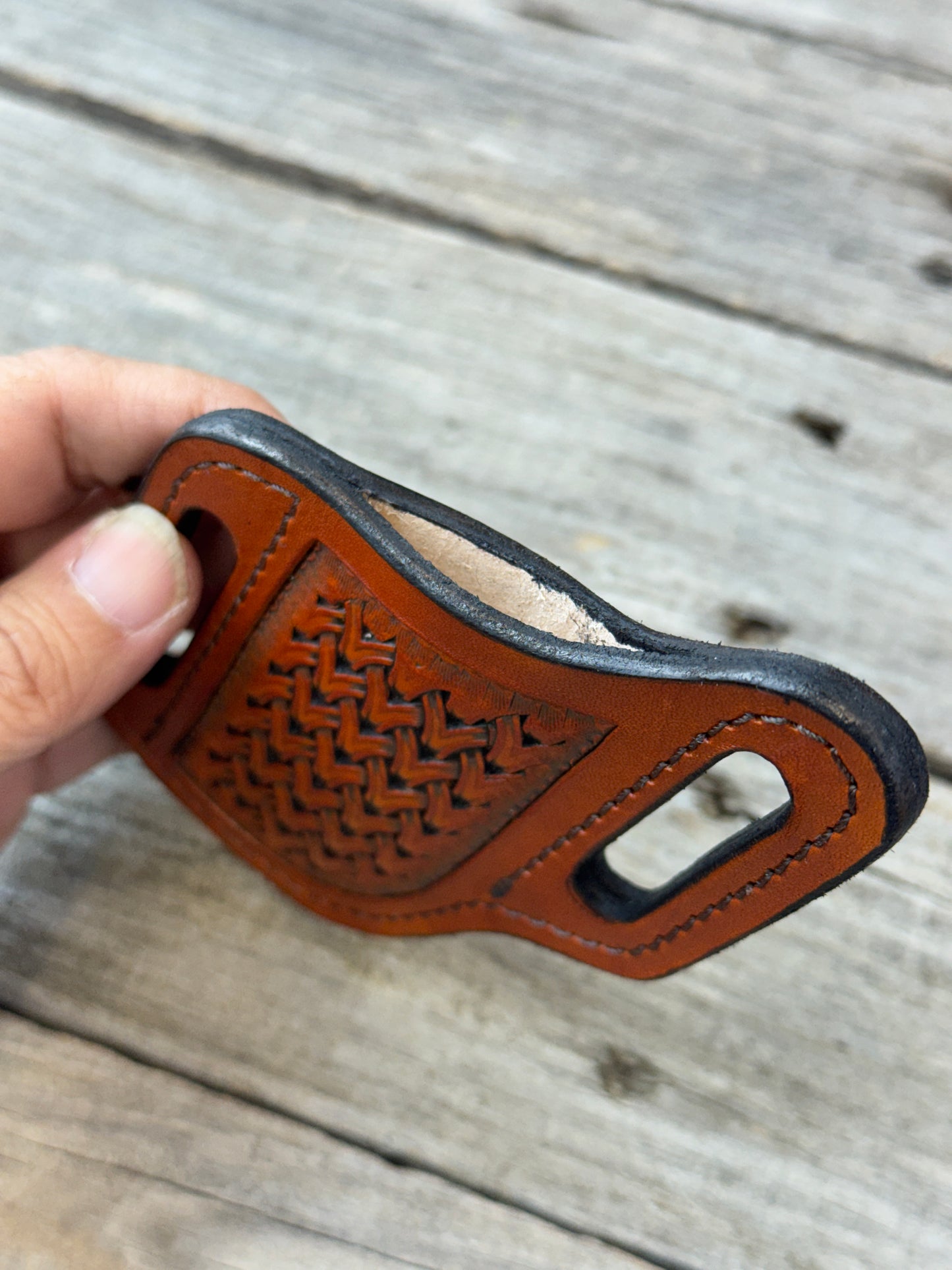 Woven Basketweave Leather Knife Sheath