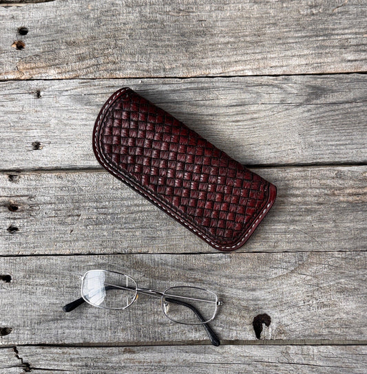 Woven Basketweave Eye Glass Case