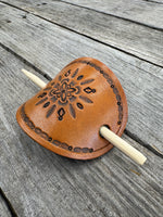 Zia Sun Stamped Leather Hair Barrette