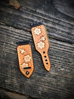 38/40mm Honey Bees & Flowers Leather Apple Watch Band