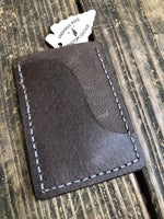Chocolate Pebble Oil Tanned and Black 3 Slot Minimalist Wallet
