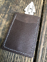 Chocolate Pebble Oil Tanned and Black 3 Slot Minimalist Wallet