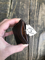Chocolate Pebble Oil Tanned and Black 3 Slot Minimalist Wallet