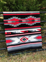 4 x 6' Black and White Southwestern Floor Rug