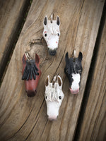 Custom Order~ Hand Painted 3D Horse Head Leather Keychain