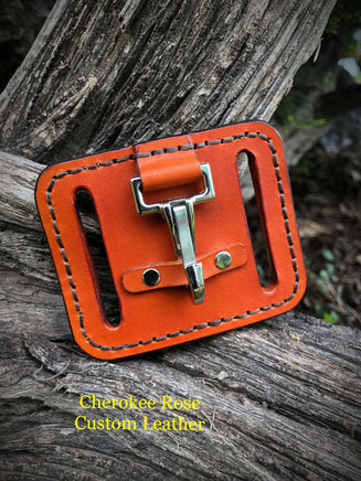 Leather Belt Key Clip - Peyote Rose