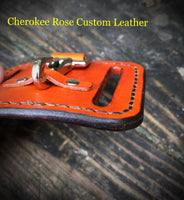 Leather Belt Key Clip - Peyote Rose