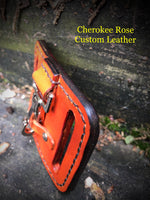 Leather Belt Key Clip - Peyote Rose