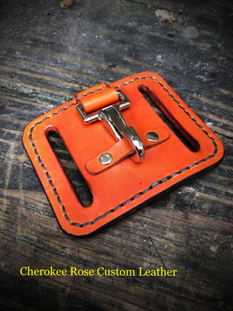 Leather Belt Key Clip - Peyote Rose