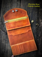 Sheridan Styled Carved Leather Ladies Clutch - Peyote Rose