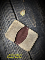 Two Tone Minimalist Leather Card Wallet - Peyote Rose