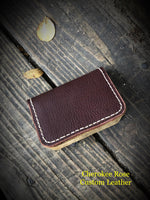 Two Tone Minimalist Leather Card Wallet - Peyote Rose