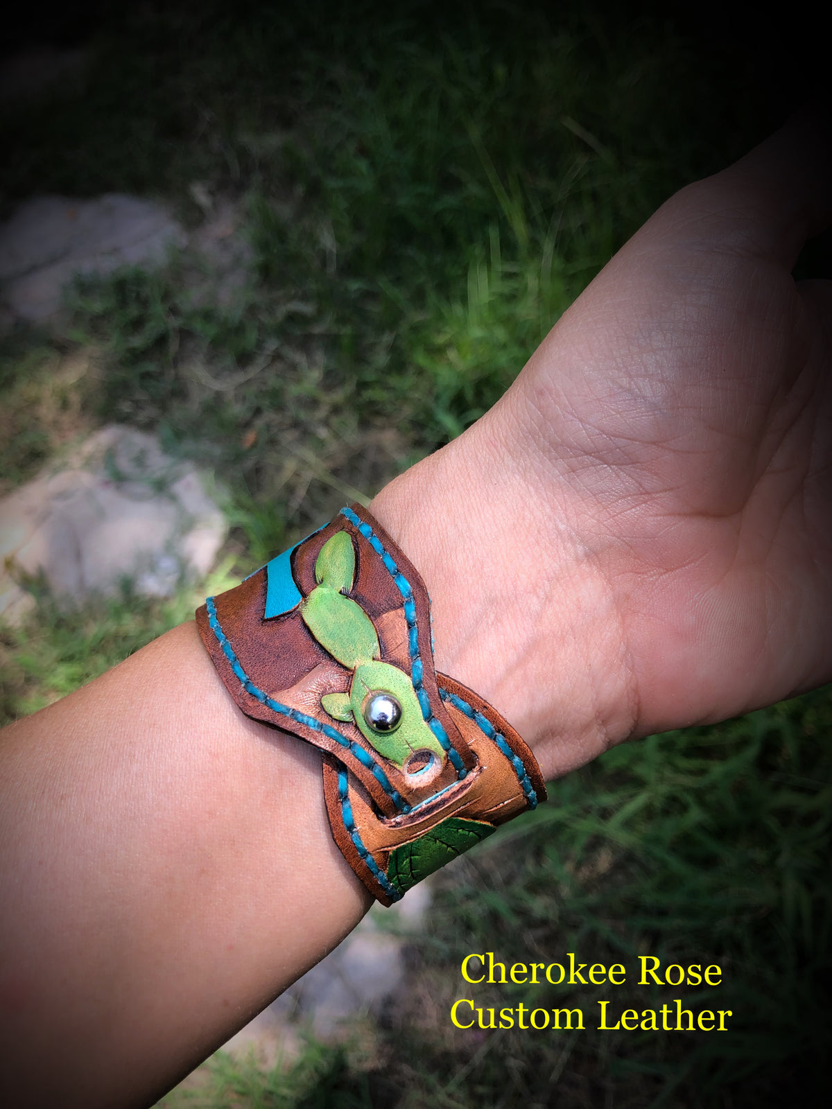 Custom Order Button Stud Leather iWatch Strap