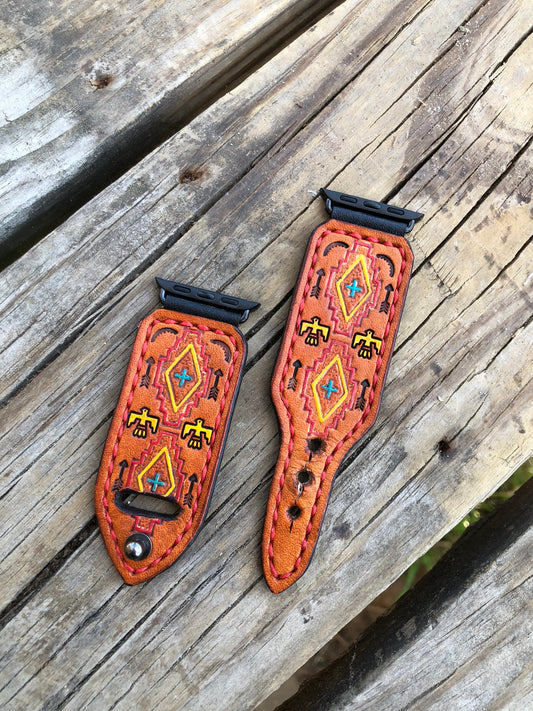 38mm/40mm Stamped Tribal Leather iWatch Band