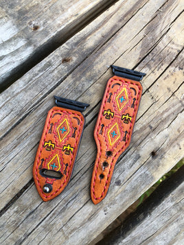38mm/40mm Stamped Tribal Leather iWatch Band