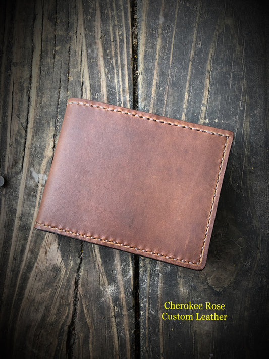 Handmade Oil Tanned Leather Bifold Wallet | Custom Men's Wallet