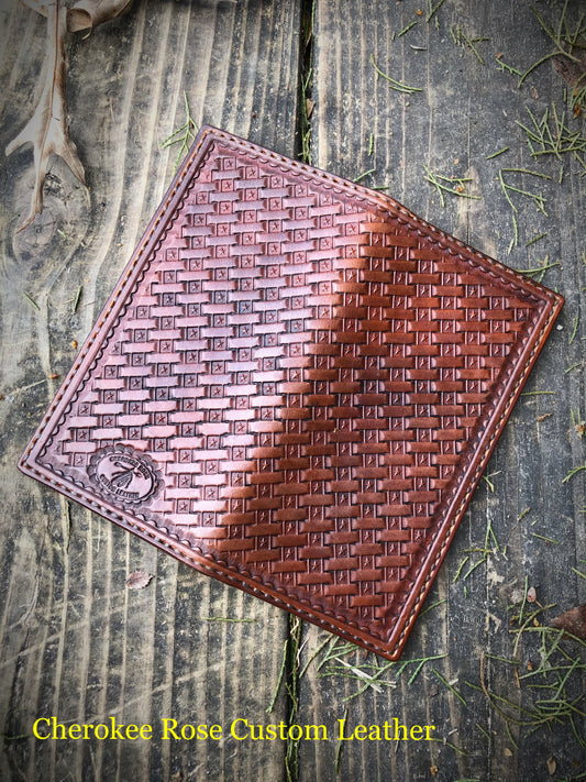Custom Handmade Fully Stamped Leather Roper Wallet | Long Wallet