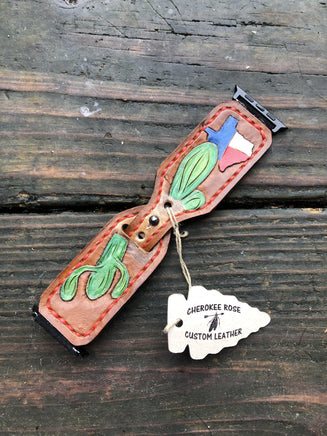 42/44mm Painted Texas & Cactus Apple Watch Band - Peyote Rose