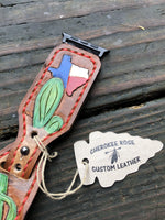42/44mm Painted Texas & Cactus Apple Watch Band - Peyote Rose