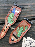 42/44mm Painted Texas & Cactus Apple Watch Band - Peyote Rose