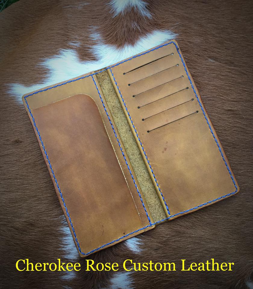 Custom Minimal Stamped Leather Roper Wallet – Handmade Personalized Long Wallet