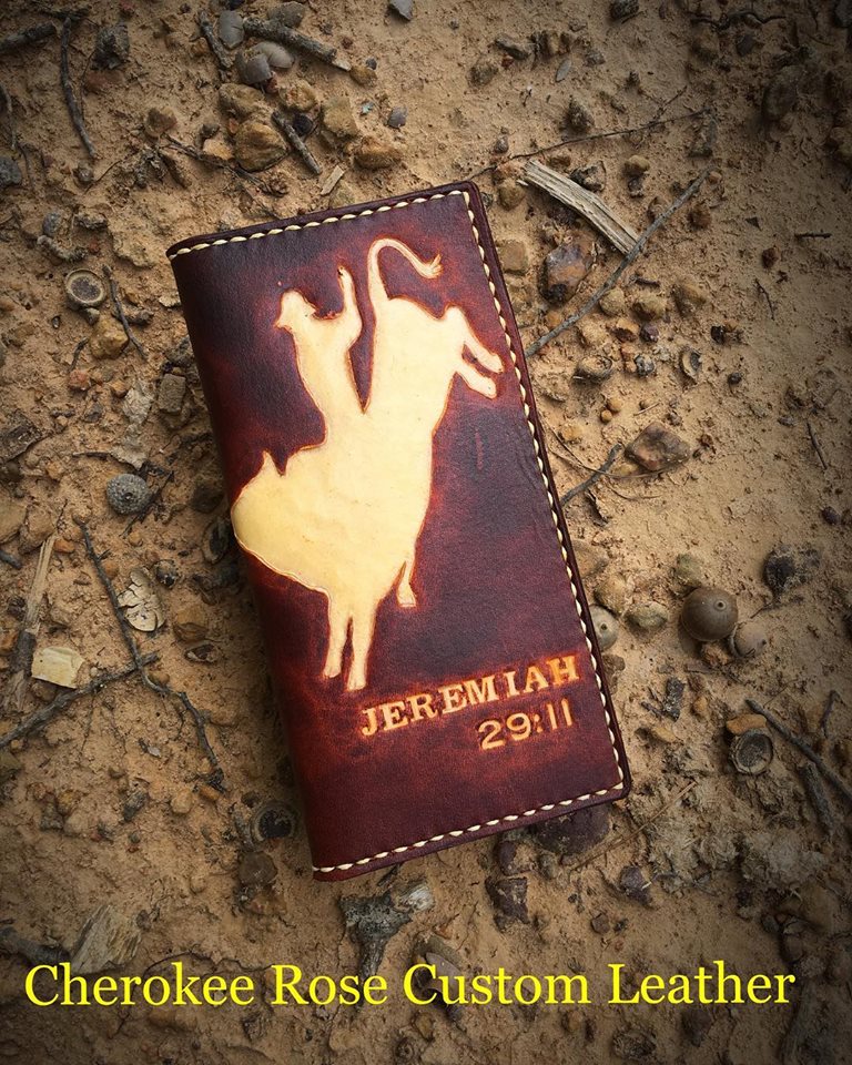 Custom Handmade Leather Roper Wallet | Hand Carved Long Wallet