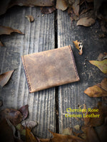 Rustic Brown Oil Tanned Single Snap Minimalist Wallet