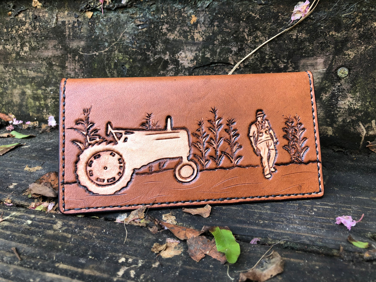 Custom Handmade Leather Roper Wallet | Hand Carved Long Wallet