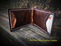 Custom Order ~ Leather Money Clip Wallet Style B