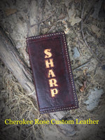 Custom Order~ Minimal Stamped or Initial Roper Style Long Wallet