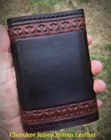 Custom Order ~ Minimal Stamped or Initial Men's Trifold Leather Wallet