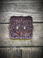 Leather Double Light Switch Cover