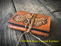 Custom Order ~ Carved Leather Men's Trifold Wallet