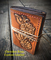 Custom Order ~ Carved Leather Men's Trifold Wallet