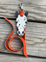 Custom Painted Leopard Appaloosa Horse Head Keychain