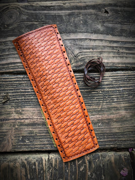 Custom Order~ Texas Star Basketweave Leather Show Stick Wrap