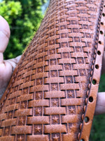 Custom Order~ Texas Star Basketweave Leather Show Stick Wrap