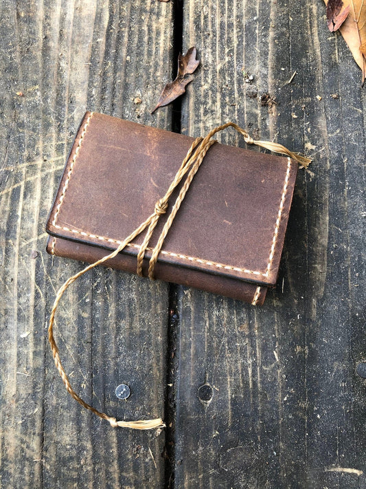 Handmade Oil Tanned Leather Trifold Wallet | Custom Men's Wallet